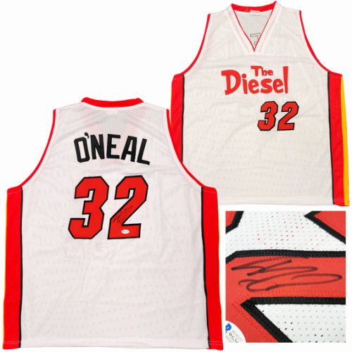 Miami Heat Shaquille Shaq O'neal Autographed Signed White Jersey The Diesel Beckett Beckett 