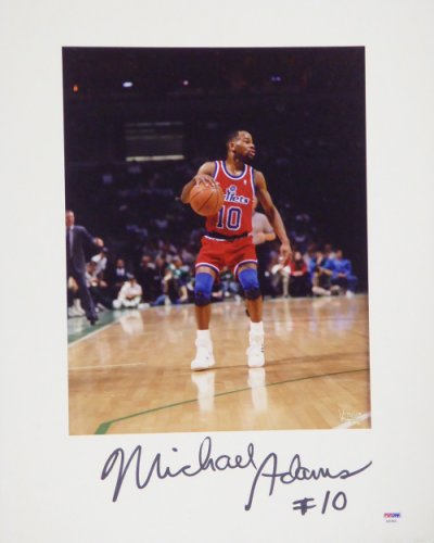 Michael Adams Autographed Signed 16X20 Matted Photo Washington Bullets PSA/DNA 