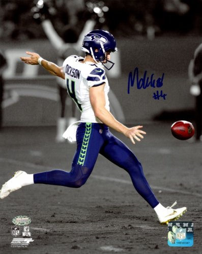 Michael Dickson Autographed Signed 8X10 Photo Seattle Seahawks Spotlight In Blue Mcs Holo #138029 
