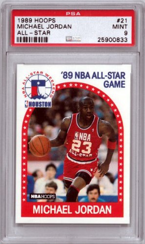 Michael Jordan 1989 90 NBA Hoops All Star Card 21 PSA Graded 9