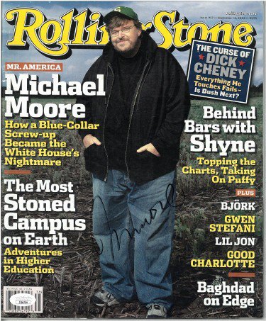 Michael Moore Autographed Signed Rolling Stone Magazine September 16, 2004- JSA #JJ96704 (no label) 