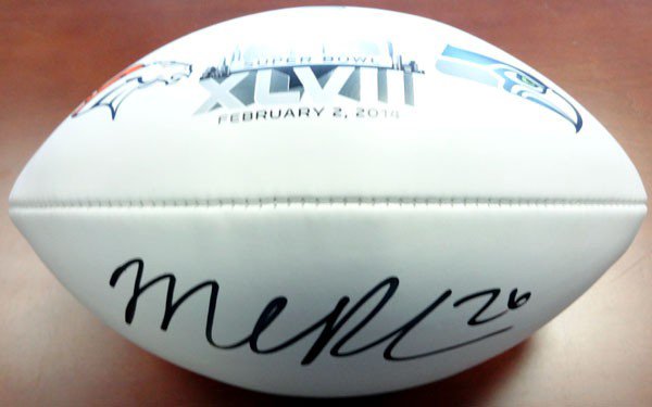 Michael Robinson Autographed Signed White Super Bowl Logo Football Seattle Seahawks Mcs Holo #78970 