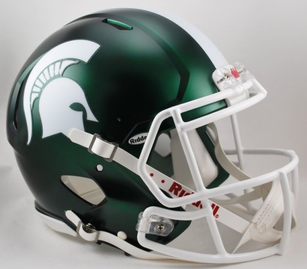 Michigan State Spartans Speed Football Helmet Satin Green
