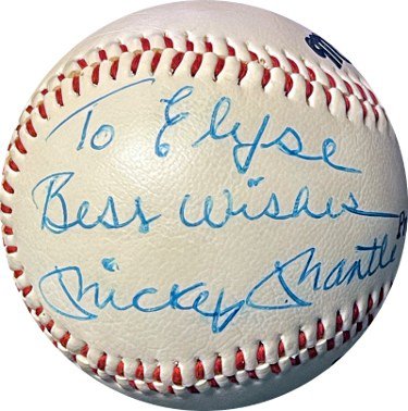 Mickey Mantle Autographed Signed Markwort S88 Practice League Baseball- Beckett Rev To Elyse , Best Wishes (NY Yankees/HOF) 