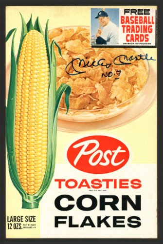 Mickey Mantle Autographed Signed Original 1961 Post Corn Flakes Box New York Yankees "No. 7" PSA/DNA 