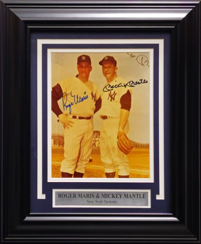 Mickey Mantle & Roger Maris Autographed Signed Framed 8X10 Photo New York Yankees PSA/DNA 