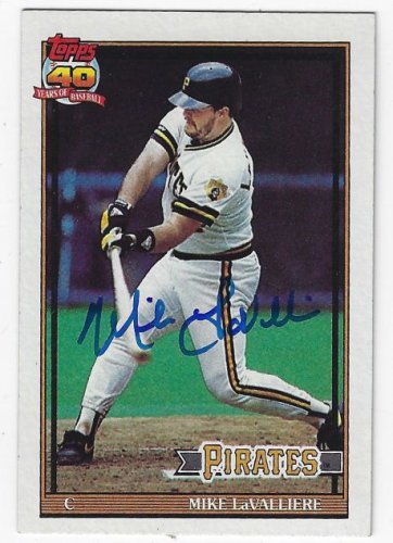 Mike Lavalliere Autographed Signed Pittsburgh Pirates 1991 Topps Card - Autographs