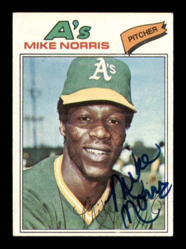 Mike Norris Autographed 1977 Topps Card #284 Oakland A's #205123