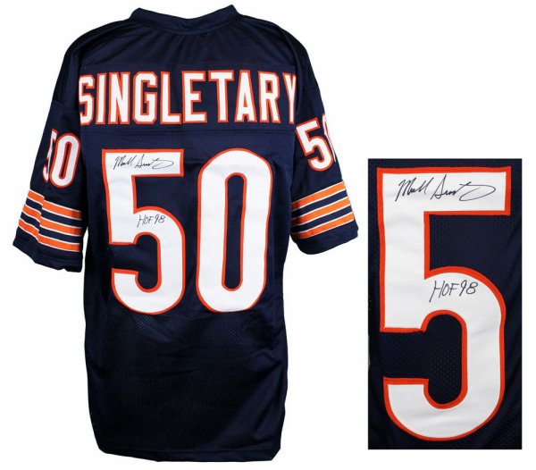 Mike Singletary Autographed Signed Navy Custom Jersey w/HOF 98 