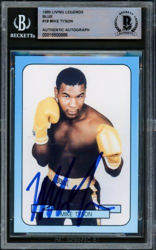 Mike Tyson Autographed 1990 Living Legend Card #18 Beckett Beckett