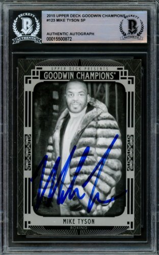 Mike Tyson Autographed 2015 UDA Goodwin Champions Card #123 Beckett Beckett
