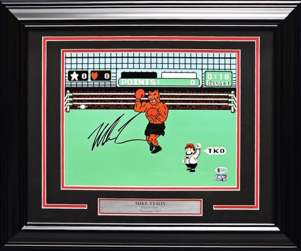 Mike Tyson Autographed Framed 11X14 Photo Nintendo Punch-Out Beckett Beckett