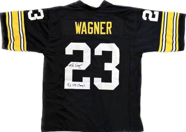 Mike Wagner Autographed Signed Steelers Custom Jersey - With COA - Autographs