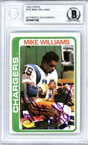 Mike Williams Autographed 1978 Topps Card #152 San Diego Chargers Beckett Beckett