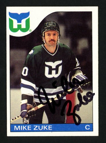 Mike Zuke Autographed 1985-86 Topps Card #19 Hartford Whalers #154129