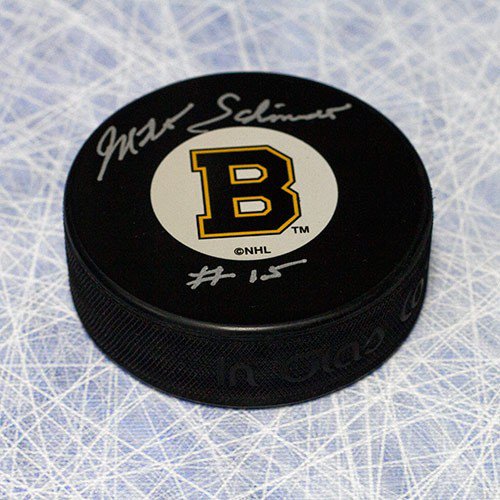 Milt Schmidt Boston Bruins Autographed Signed Original Six Logo Hockey Puck