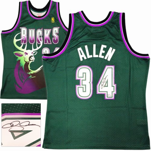 Milwaukee Bucks Ray Allen Autographed Signed Green Authentic Mitchell & Ness 1996-97 Ray Allen Hwc Swingman Jersey Size Xl Beckett Beckett Witness #221292 