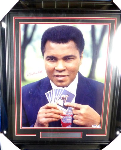 Muhammad Ali Autographed Framed 16X20 Photo (Creased) PSA/DNA