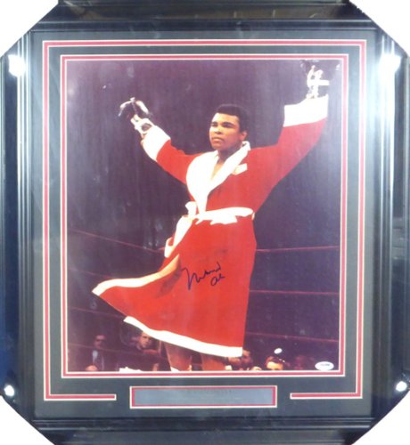Muhammad Ali Autographed Framed 16X20 Photo PSA/DNA