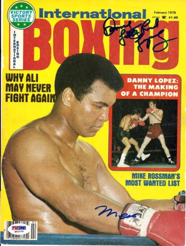 Muhammad Ali & Danny Lopez Autographed International Boxing Magazine Cover PSA/DNA