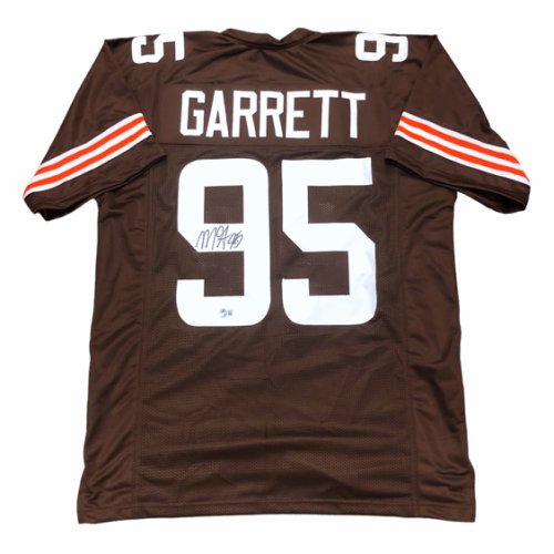 Myles Garrett Autographed Signed Cleveland Browns Brown Custom Jersey - Beckett 