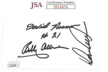 NASCAR Legends Bobby Allison/Donnie Allison/David Pearson Autographed Signed 3x5 Index Card 3 sigs- JSA #II11674 