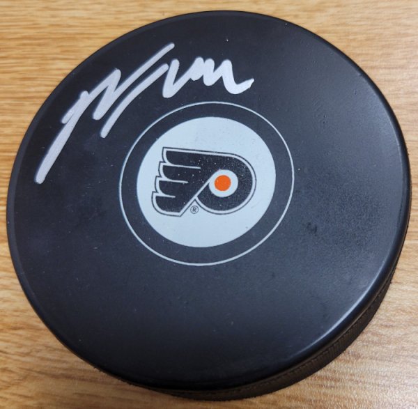 Nate Thompson Autographed Signed Philadelphia Flyers Hockey Puck - Autographs