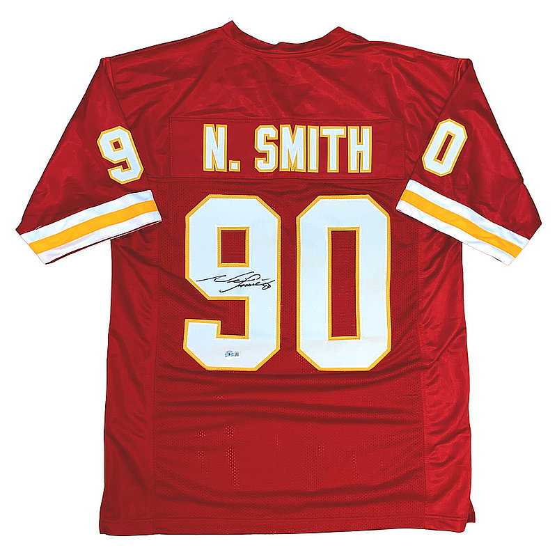 Neil Smith Autographed Signed Kansas City Chiefs Custom #90 Red Jersey - Beckett Authentic 