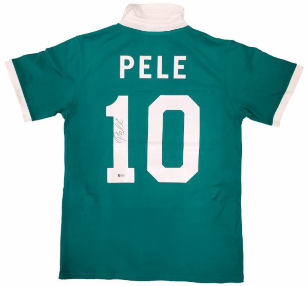 New York Cosmos Pele Autographed Green Jersey Beckett Beckett