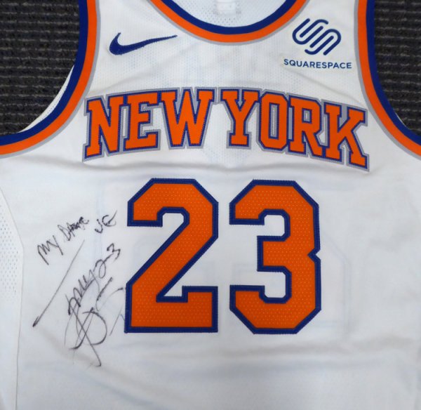 New York Knicks Trey Burke Autographed Signed Game Used White Nike Jersey "My Dawg Jg" 4-11-18 Beckett Beckett 