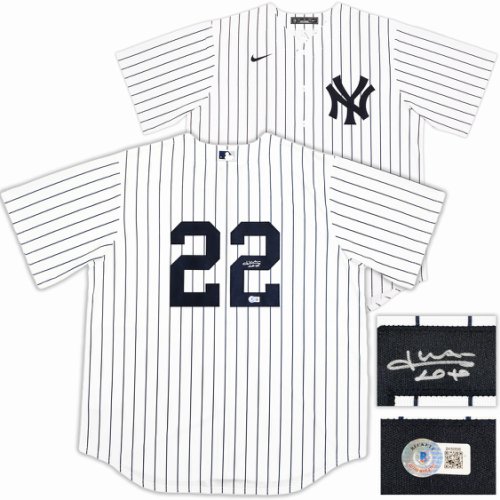 New York Yankees Juan Soto Autographed Signed White Pinstripes Nike Jersey Size Xl Beckett Beckett Qr #226402 