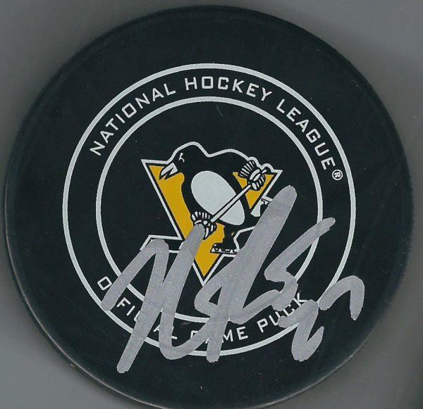 Nick Bjugstad Autographed Signed Pittsburgh Penguins Game Hockey Puck - Autographs
