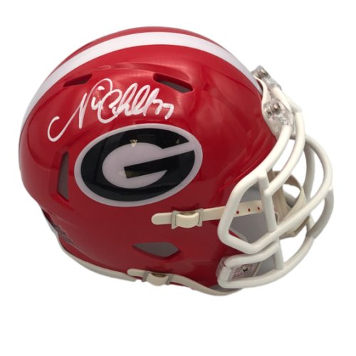 Nick Chubb Autographed Signed Georgia Bulldogs Riddell Red Mini Helmet - Beckett 