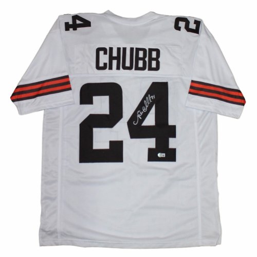 Nick Chubb Cleveland Browns Autographed Signed White Jersey - Beckett Authentic 