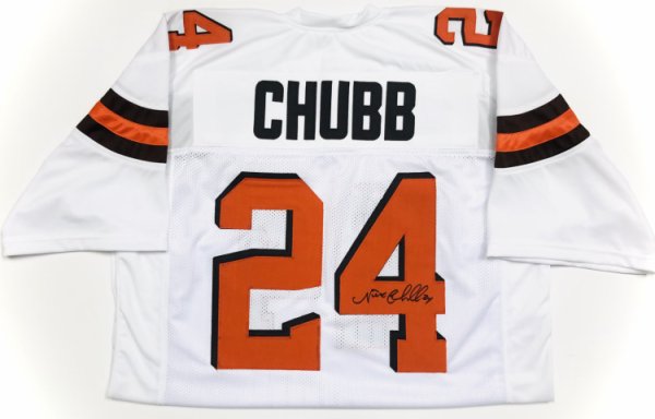 Nick Chubb Cleveland Browns Autographed Signed White Jersey - Certified Authentic 