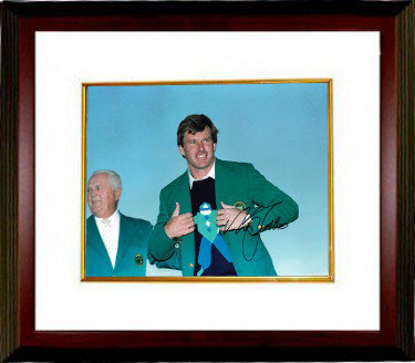 Nick Faldo Autographed Signed PGA 11X14 Photo Custom Framing - JSA Hologram (1990 Augusta National Masters Championship green jacket- vertic 