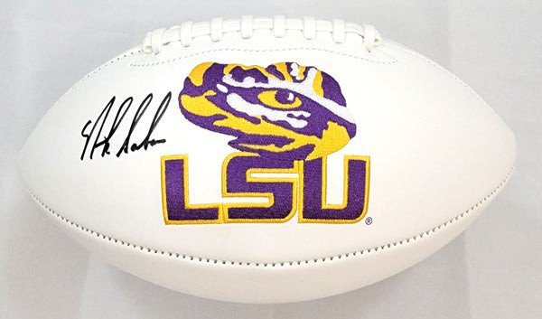 Nick Saban Autographed LSU Tigers Logo Football Beckett Witnessed