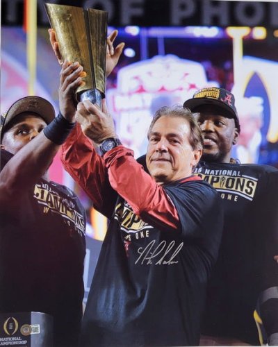 Nick Saban Autographed Signed Alabama Crimson Tide National Champion 16X20 Photo Beckett Witnessed 