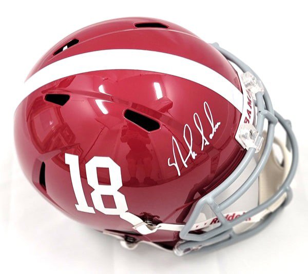 Nick Saban Autographed Signed Alabama Crimson Tide Riddell Replica Helmet Beckett Witnessed 
