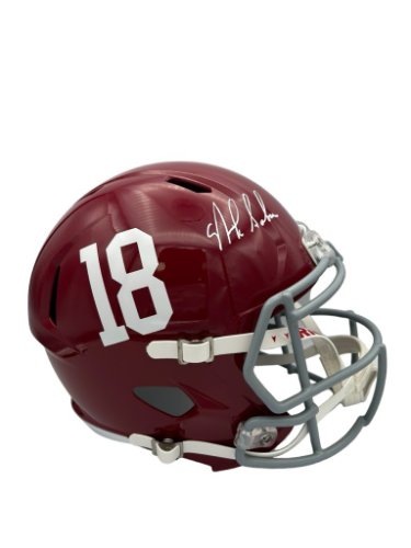 Nick Saban Autographed Signed Alabama Riddell Full Size Crimson Replica Helmet - Beckett QR Code 
