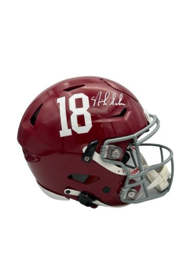 Nick Saban Autographed Signed Alabama Riddell Full Size Crimson Speed Flex Helmet - Beckett QR Code 