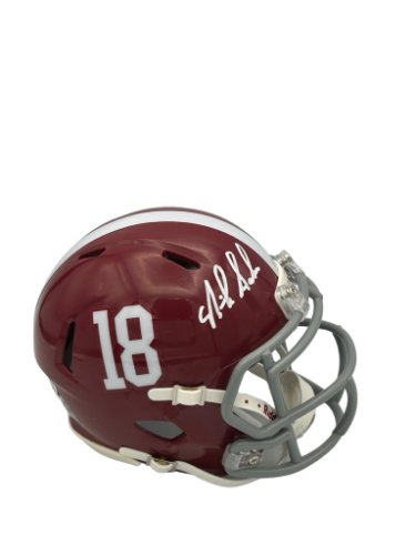 Nick Saban Autographed Signed Alabama Riddell Mini Crimson Speed Helmet - Beckett QR Code 