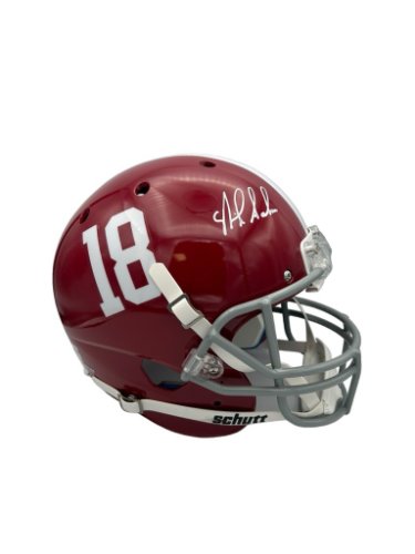Nick Saban Autographed Signed Alabama Schutt Full Size Crimson Replica Helmet - Beckett QR Code 