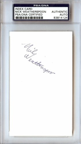 Nick Weatherspoon Autographed Signed 3X5 Index Card Washington Bullets PSA/DNA 