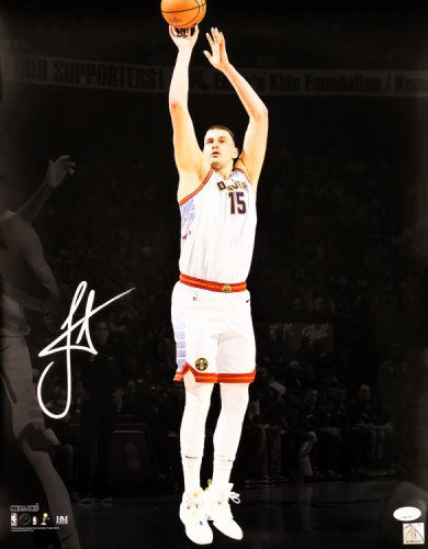 Nikola Jokic Autographed 16X20 Photo Denver Nuggets 2023 NBA Finals Spotlight JSA
