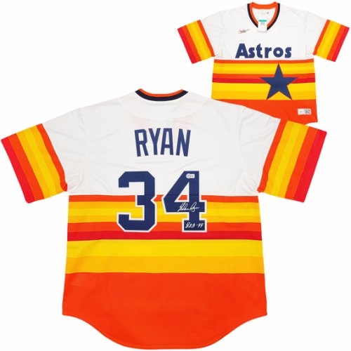 Nolan Ryan Framed and Autographed Rainbow Astros Jersey Auto JSA