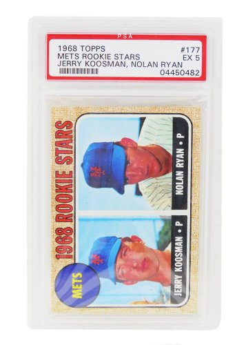 Nolan Ryan 4 Career Stats Signed 1968 Topps #177 Rookie Card RC Graded 10  Auto