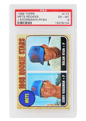 Nolan Ryan 4 Career Stats Signed 1968 Topps #177 Rookie Card RC Graded 10  Auto