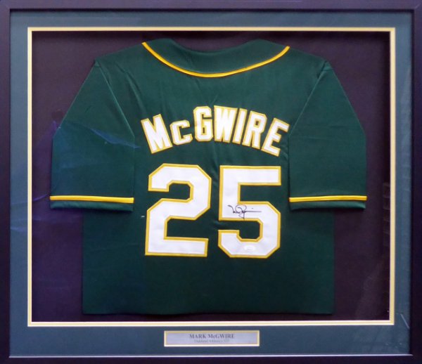 Oakland Athletics Mark Mcgwire Autographed Framed Green Jersey JSA