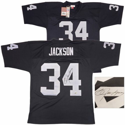 Oakland Raiders Bo Jackson Autographed Signed Black Authentic Mitchell & Ness 1988 Throwback Jersey Size L Beckett Beckett Witness #230007 